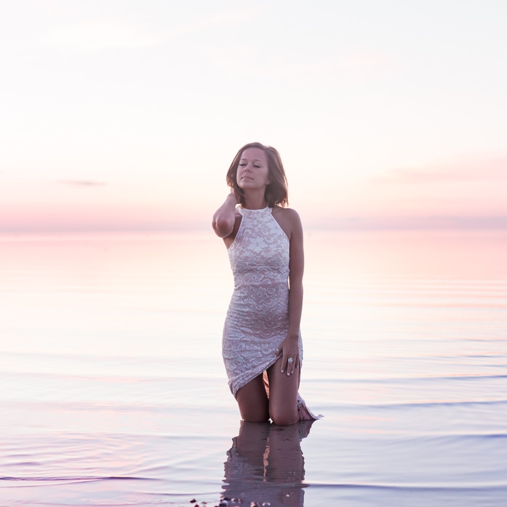 Full Length Stretch Gown with Nude Underlay